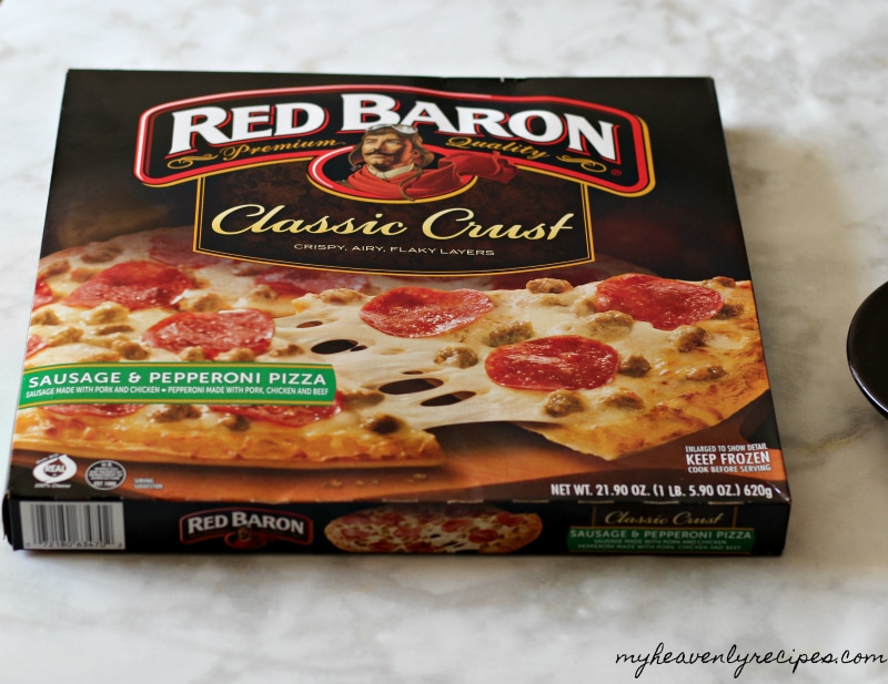 Red Baron Classic Crust Sausage and Pepperoni can be found in our freezer all year long for a quick meal.