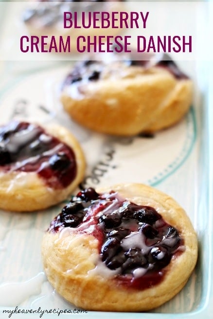 Blueberry Cream Cheese Danish with Crescent Rolls Recipe + VIDEO