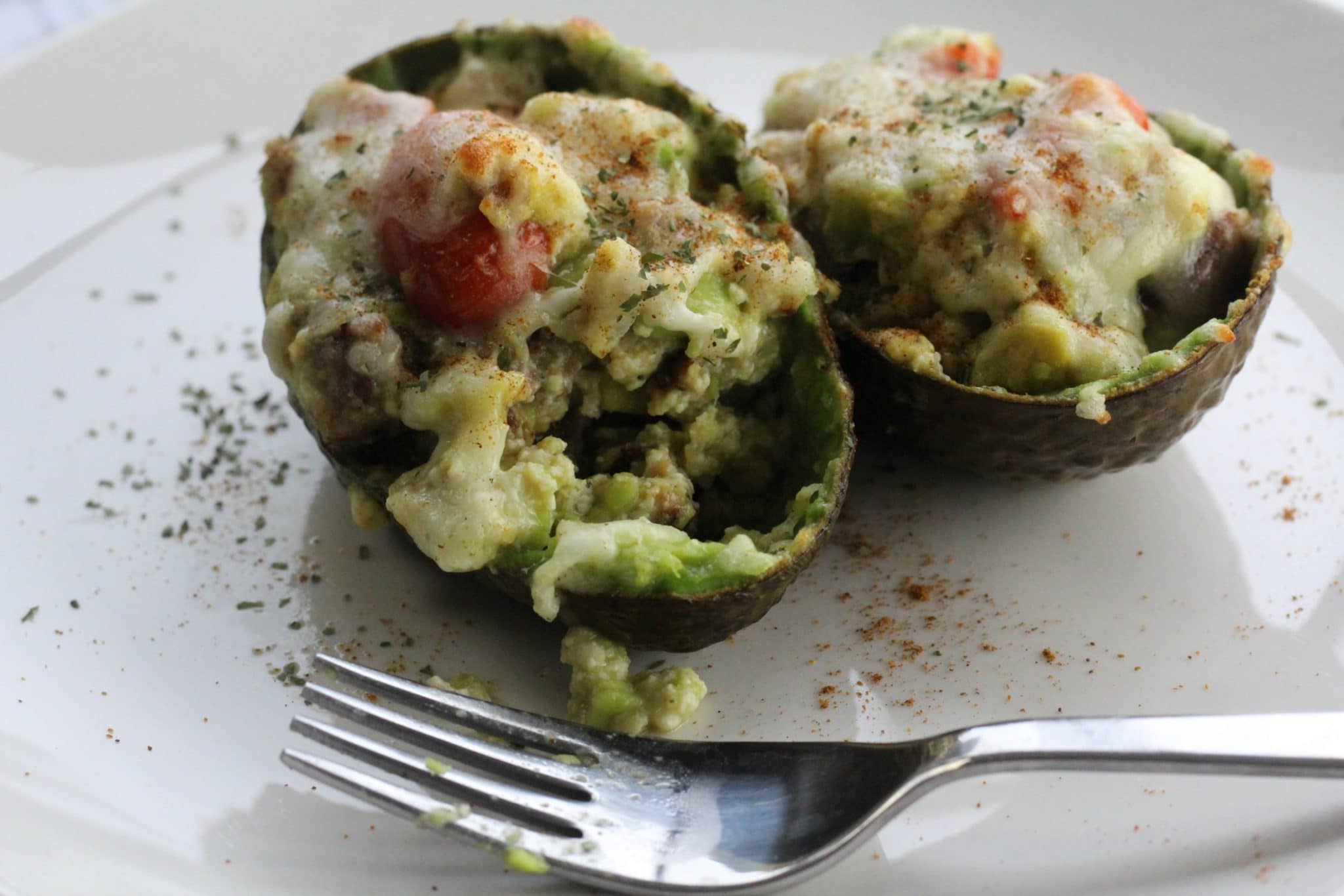 Breakfast Avocado Stuffed with Sausage and Eggs