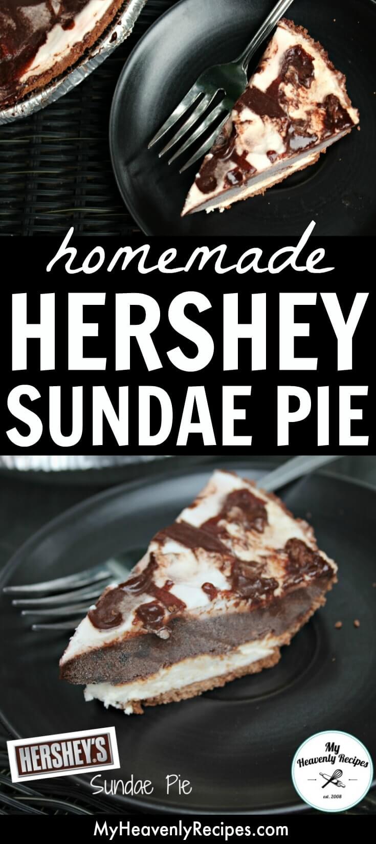 Homemade Hershey Pie + Recipe Video - Want an amazing dessert recipe? This homemade copycat Hershey Sundae Pie is the perfect recipe to make! It's an easy and delicious dessert your whole family will love. #MyHeavenlyRecipes #Chocolate #NoBakeDesserts #CopyCatRecipes #PieRecipes