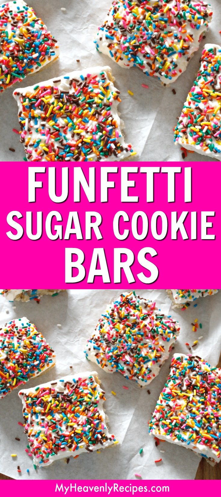 Funfetti Sugar Cookie Bars + Video My Heavenly Recipes