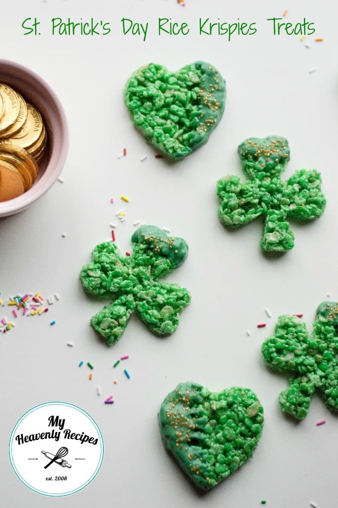 titled photo (and shown): St. Patrick's Day Rice Krispies Treats