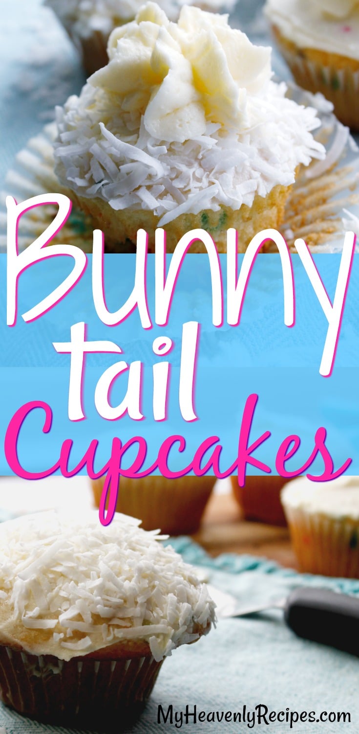 These Bunny Tail Cupcakes are a super adorable addition to your Easter gathering this year or any Easter party! They're EASY Easter cupcakes, so you'll love adding them to your Easter recipes list. #easter #eastercupcakes #easterrecipes #bunnycupcakes #cupcakes