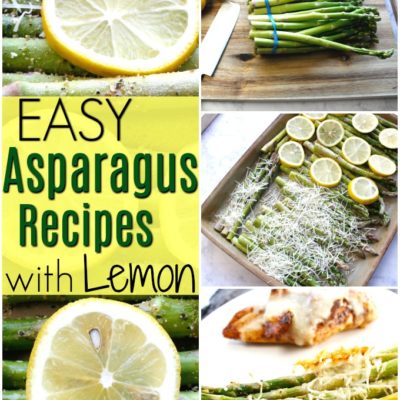 photo collage of 2 lemon asparagus recipes