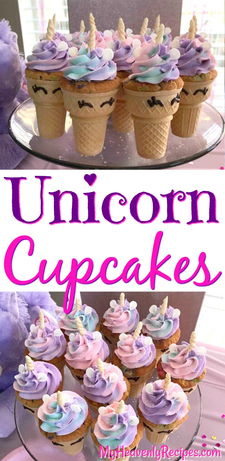 Unicorn Cupcakes + Video - My Heavenly Recipes