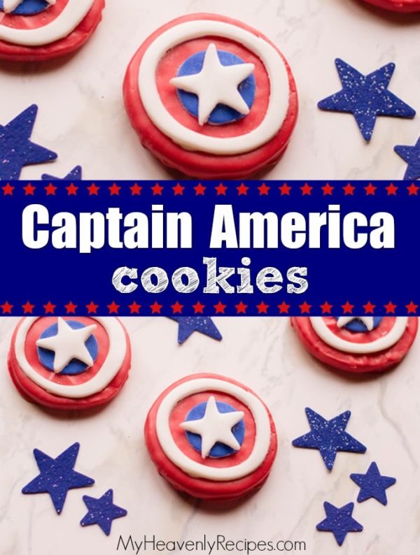 Captain America Cookies - My Heavenly Recipes