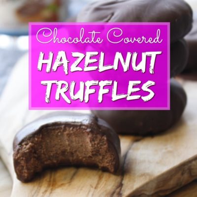 closeup of hazelnut truffles on a cutting board