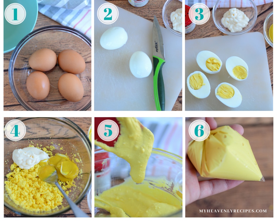 step by step photos for how to make deviled eggs