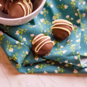 peanut butter truffle white white chocolate drizzled
