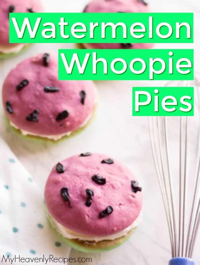 watermelon whoopie pies with whisk