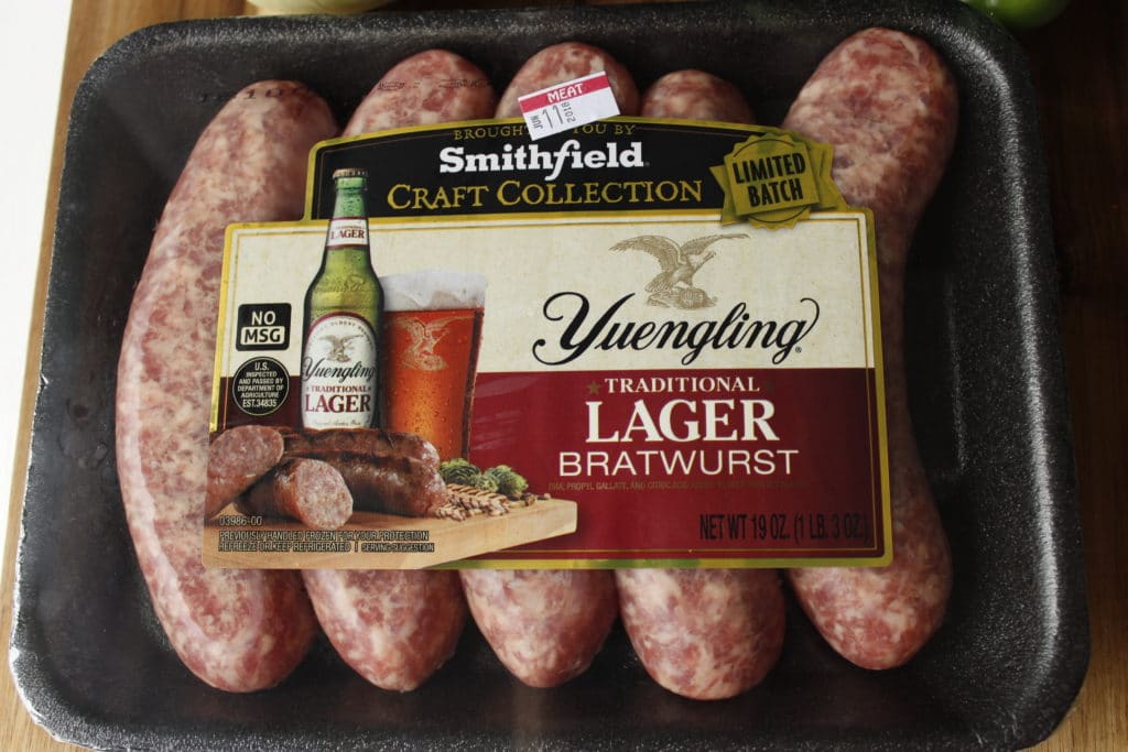 yuengling traditional lager bratwurst in package