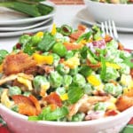 sweet pea salad with bacon featured image