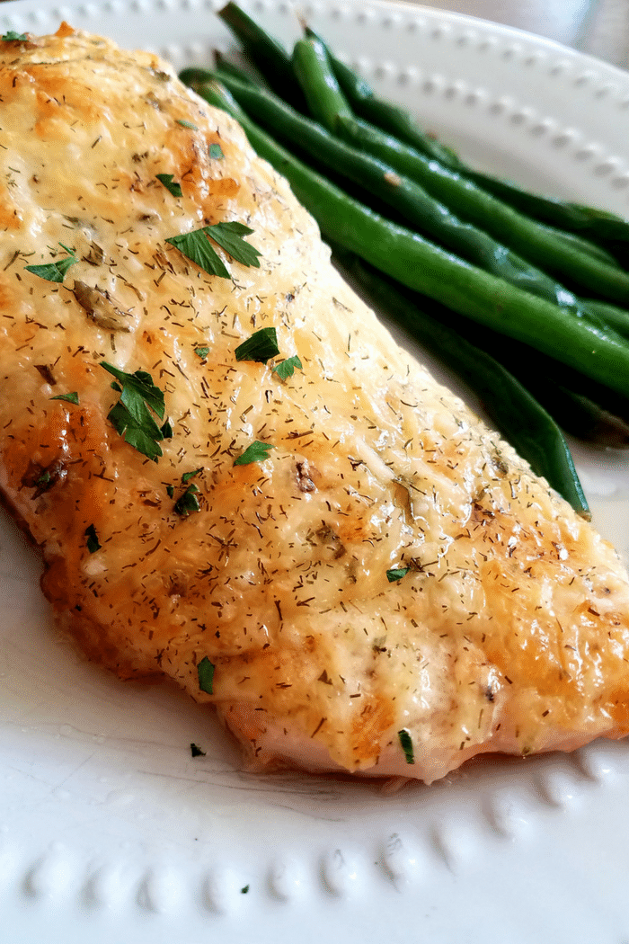 Not only will this parmesan and herb crusted salmon impress your family, but your friends too! This dish is also great to cook up when you’re having friends over! They’ll look forward to it with every visit.