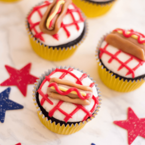 If you’re having a party for kids (or adults), try making these Hot Dog Cupcakes for dessert! They’re sure to catch everyone’s attention in the room.