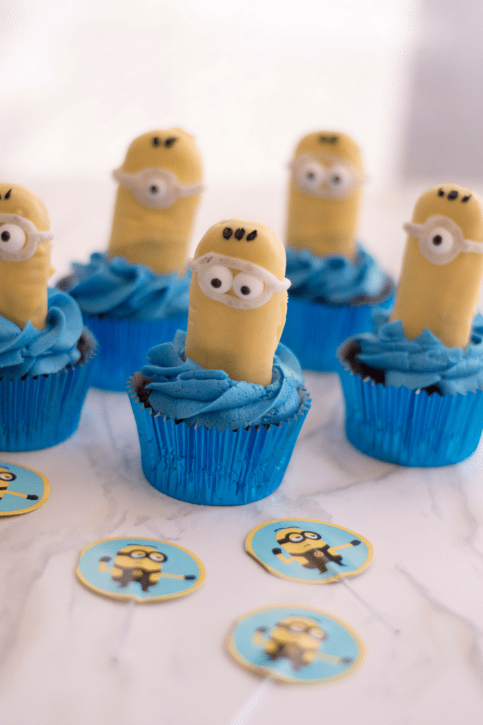 These Minion cupcakes are a fun and easy to make treat for a party.