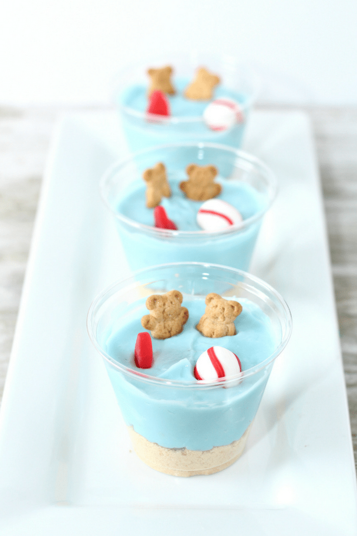 Beachy White Chocolate Pudding Cups