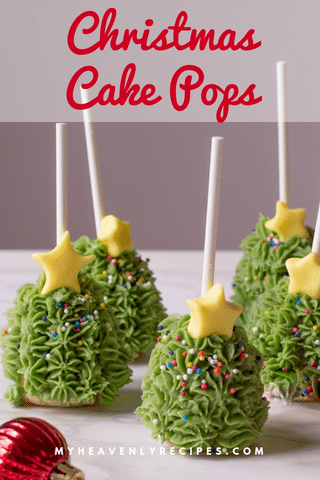 christmas tree shaped cake pops with text