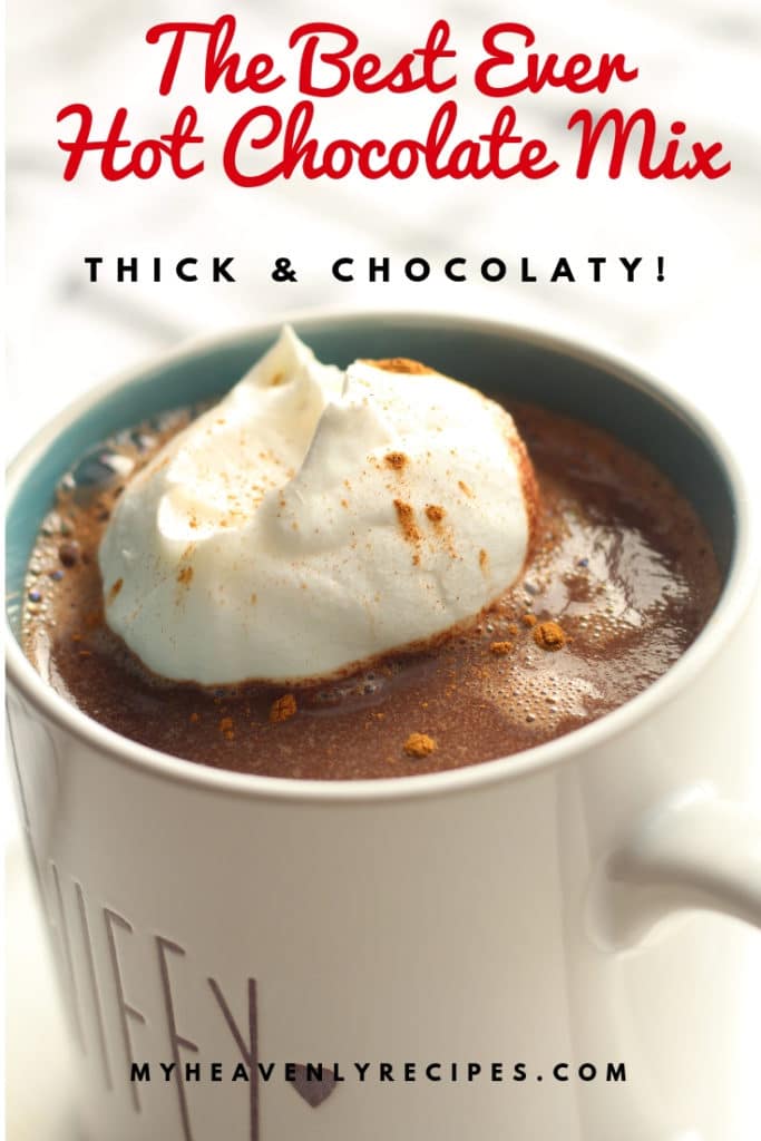 hot chocolate mix featured image upclose shot with whipped cream