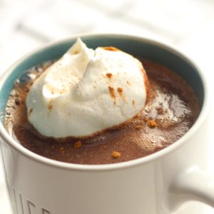 hot chocolate mix with whipped cream on top