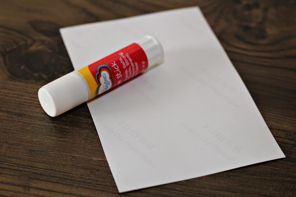 snowman poop printable flipped over with glue stick