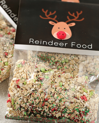 reindeer food vertical close up shot