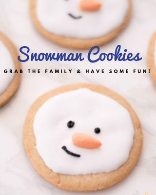 snowman cookies with text