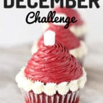 RECIPE club december challenge santa hat cupcakes