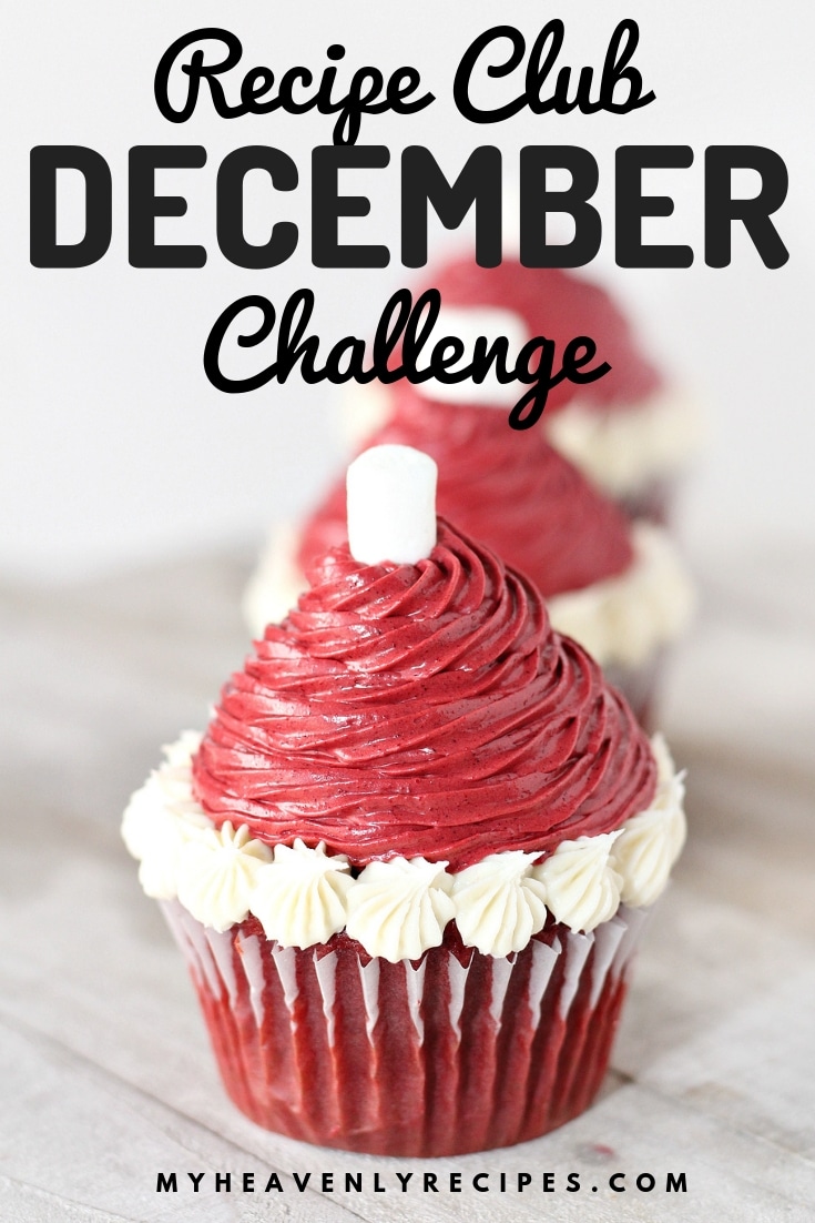 RECIPE club december challenge santa hat cupcakes