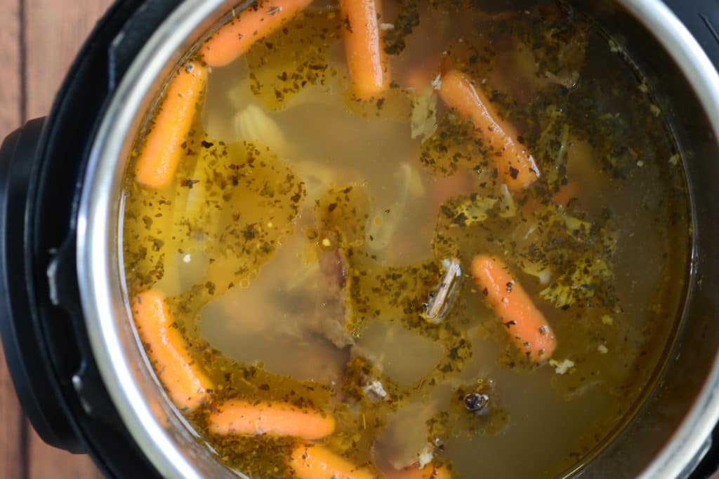 Instant Pot Chicken broth right after opening the pressure cooker
