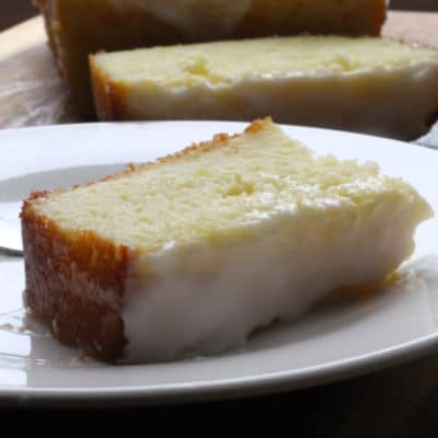 starbucks lemon loaf bread slice on plate