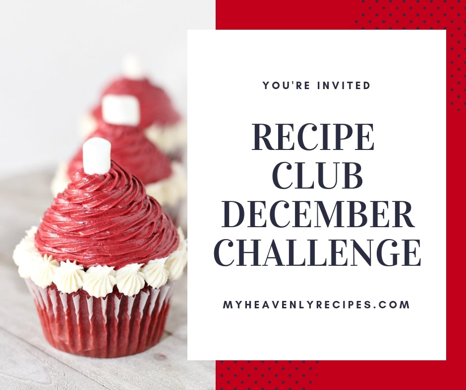 recipe club december challenge santa hat cupcakes
