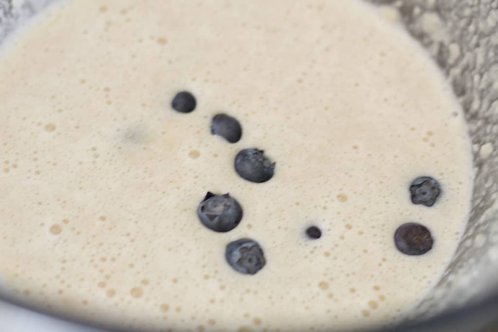 blueberry muffin mix with fresh blueberries