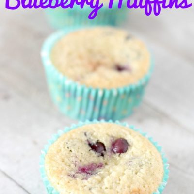 keto blueberry muffins with text