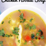 slow cooker chicken noodle soup with text