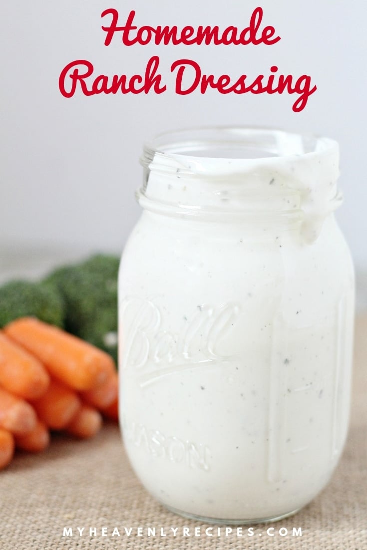 homemade ranch dressing in a mason jar