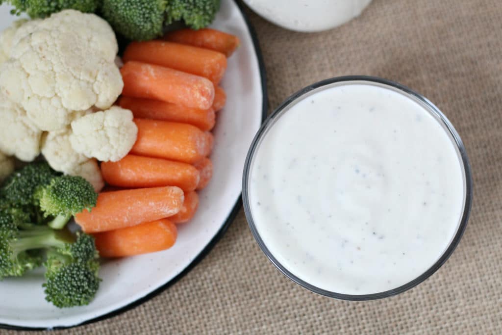 overhead shot of homemade ranch dressing