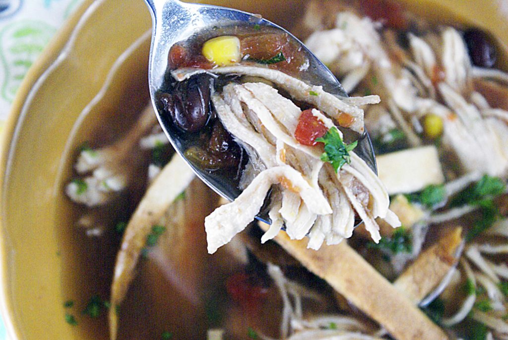 spoonful of chicken tortilla soup