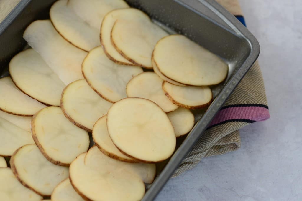 half pan of potatoes
