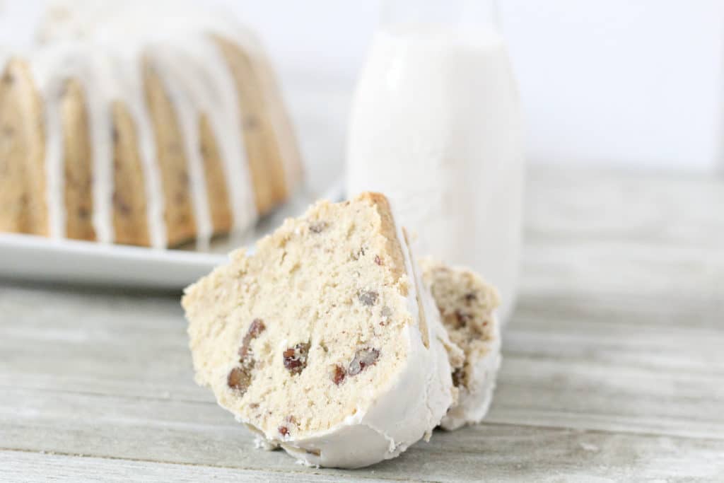 slice of pecan cake