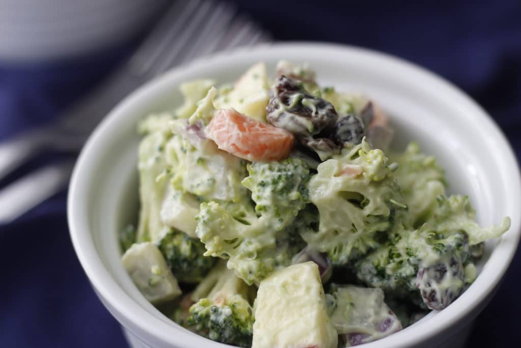 Broccoli Apple Salad with Avocado Dressing + Video
