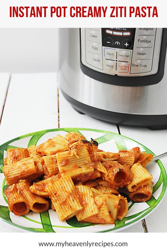 ziti in front of an Instant Pot