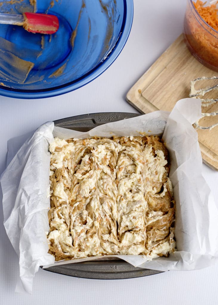 carrot cake blondies batter