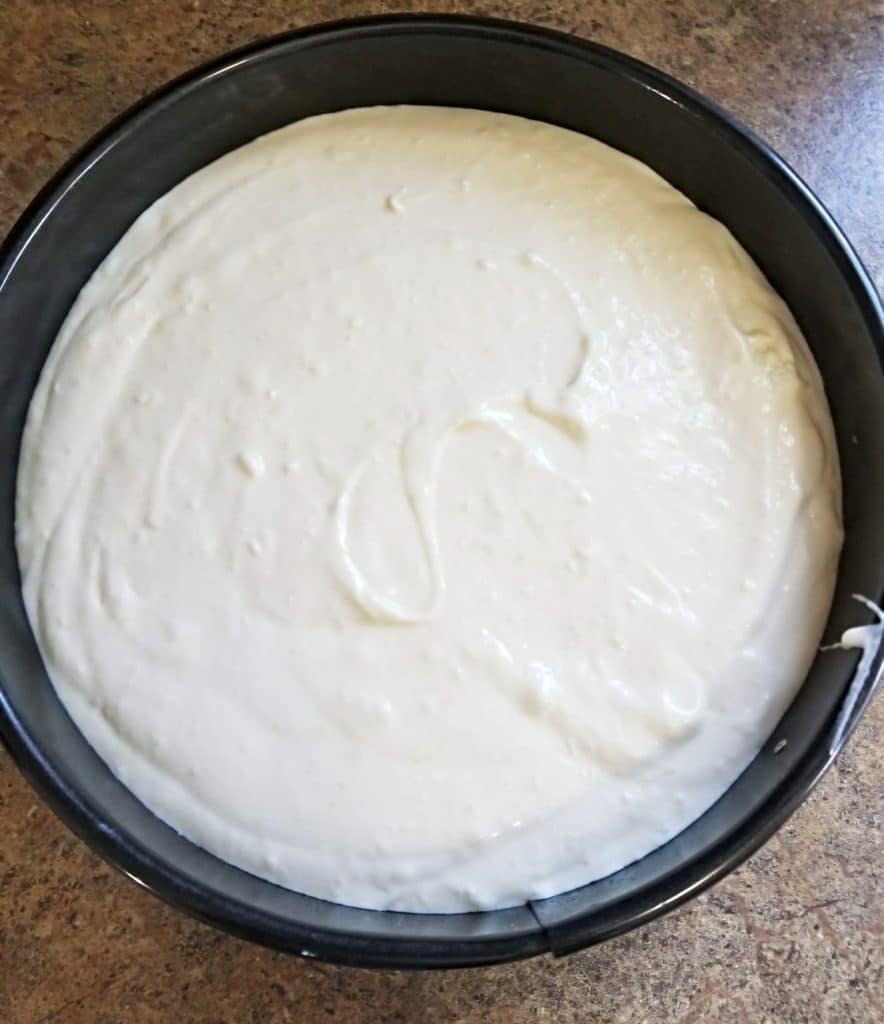 Baked Raspberry Cheesecake batter