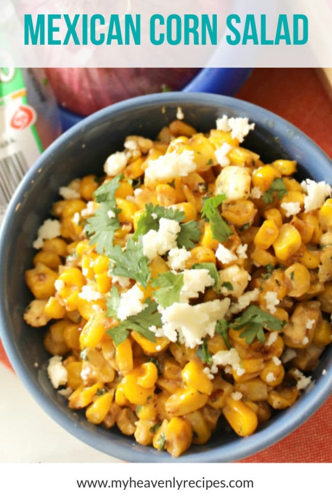 mexican corn salad close up featured image with cilantro 