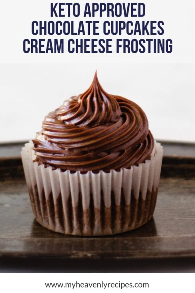 chocolate keto cupcakes with cream cheese frosting