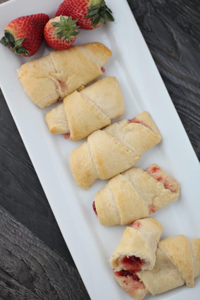 plate with filled crescent rolls