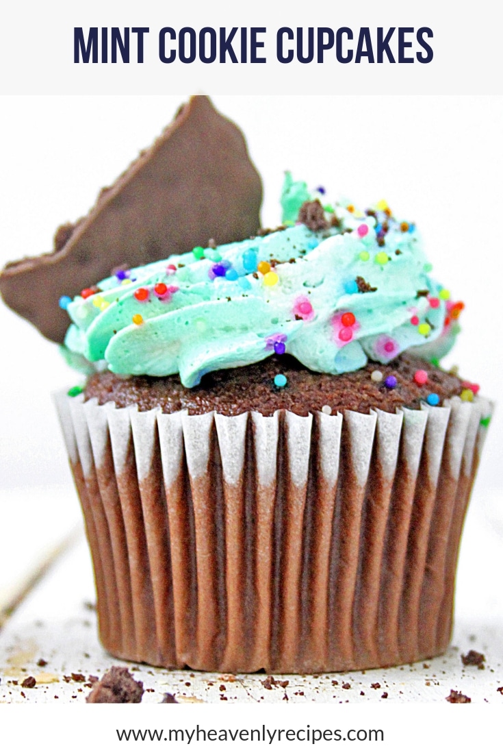 Mint Chocolate Cupcakes with Cookie Topping