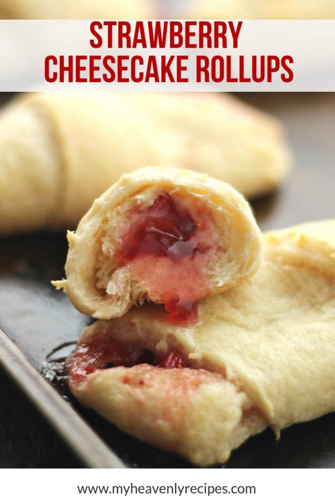 Strawberry Cream Cheese Crescent Rolls showing filling