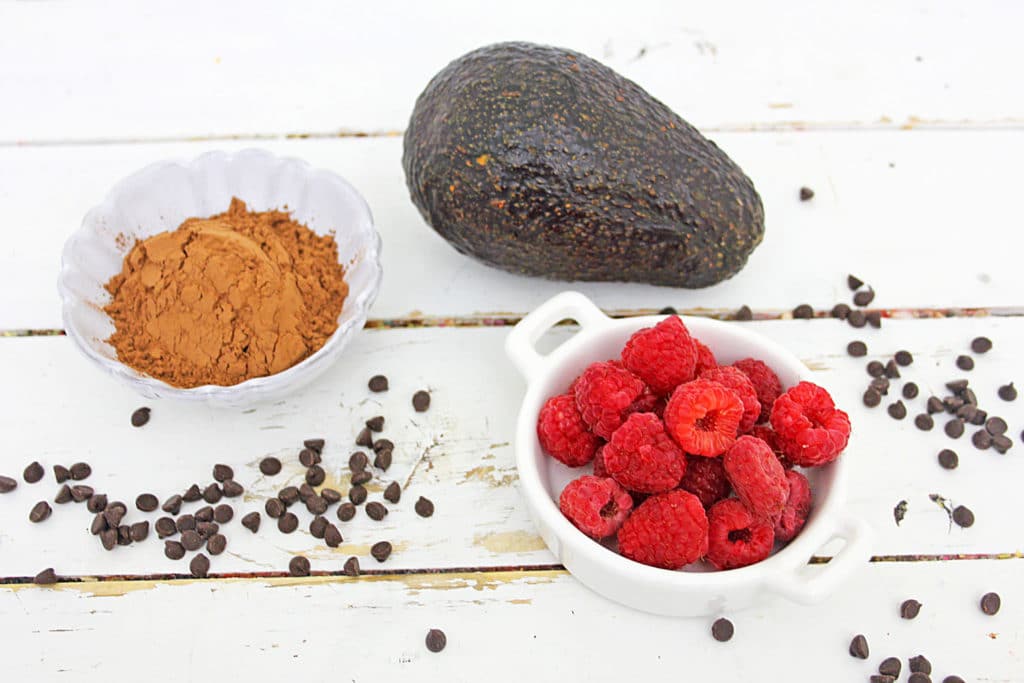 some of the ingredients for Avocado Chocolate Mousse