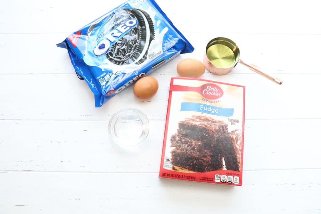 suklaalastu Oreo Brownies ainekset